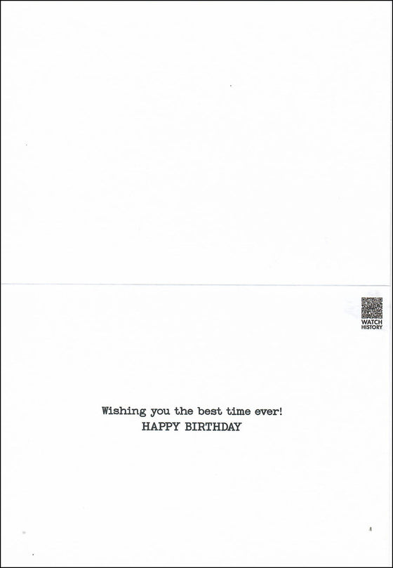 The inside of the card reads wishing you the best time ever happy birthday. 