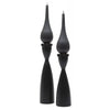 Swedish Wood Candle Holders - Black