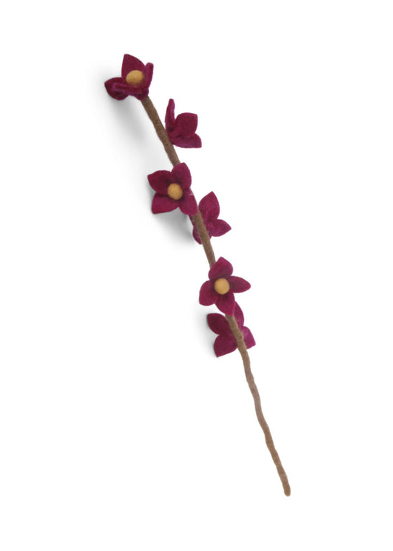 Felted Wool Flowers on Stalk