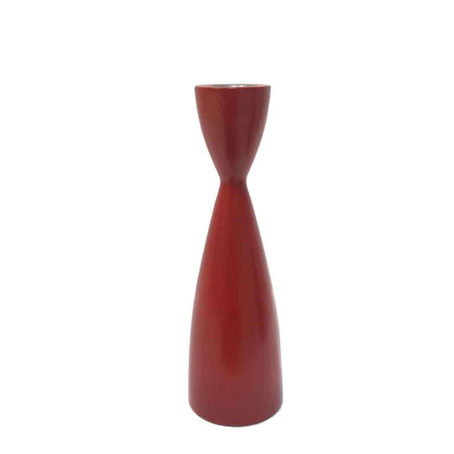 Swedish Wood Candle Holders - Red