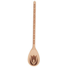  Wood Spoon with Tulips engraved on the handle and one larger Tulip on the inside of the spoon.