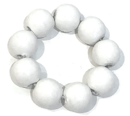 Beads Napkin/Candle Hugger - White with 1" Inner Opening