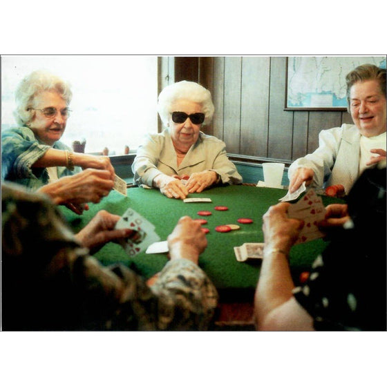 A group of older women play poker in Mississippi around the year 2000.